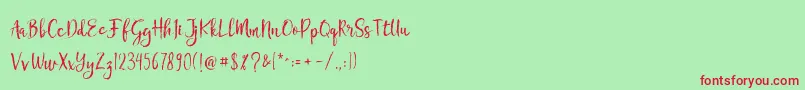 Chamille Font – Red Fonts on Green Background