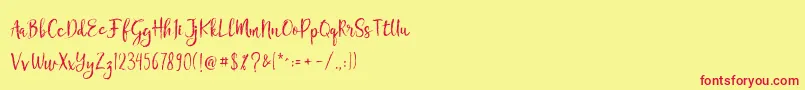 Chamille Font – Red Fonts on Yellow Background