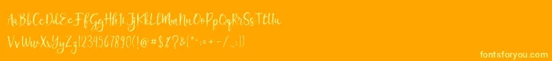 Chamille Font – Yellow Fonts on Orange Background