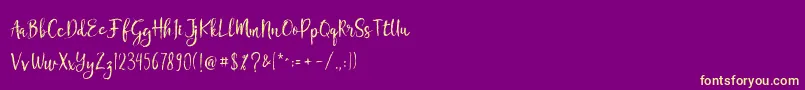 Chamille Font – Yellow Fonts on Purple Background