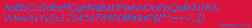Champagne  Limousines Bold Italic Font – Blue Fonts on Red Background