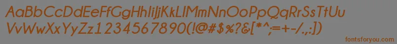 Champagne  Limousines Bold Italic Font – Brown Fonts on Gray Background