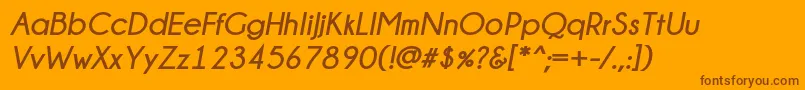 フォントChampagne  Limousines Bold Italic – オレンジの背景に茶色のフォント