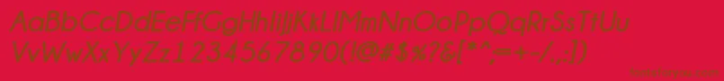 Champagne  Limousines Bold Italic Font – Brown Fonts on Red Background