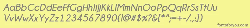 Champagne  Limousines Bold Italic Font – Gray Fonts on Yellow Background
