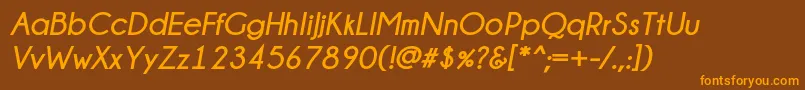 Champagne  Limousines Bold Italic-Schriftart – Orangefarbene Schriften auf braunem Hintergrund