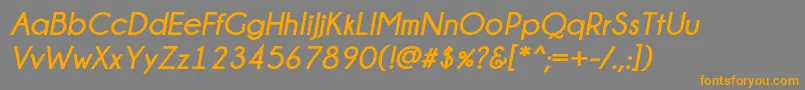 Champagne  Limousines Bold Italic-Schriftart – Orangefarbene Schriften auf grauem Hintergrund