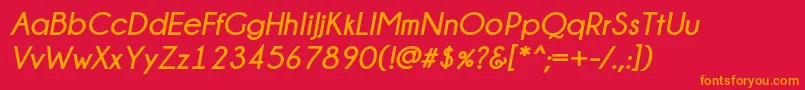 Шрифт Champagne  Limousines Bold Italic – оранжевые шрифты на красном фоне