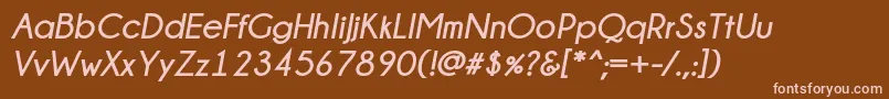 Champagne  Limousines Bold Italic Font – Pink Fonts on Brown Background