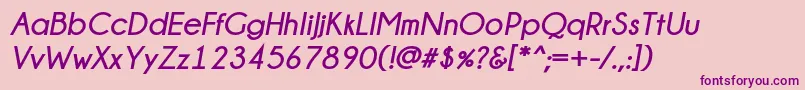 Fonte Champagne  Limousines Bold Italic – fontes roxas em um fundo rosa