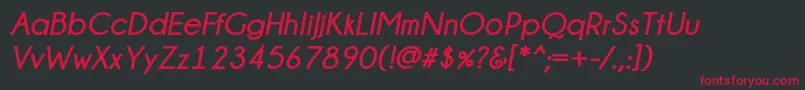 Champagne  Limousines Bold Italic Font – Red Fonts on Black Background