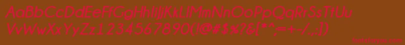 Champagne  Limousines Bold Italic Font – Red Fonts on Brown Background