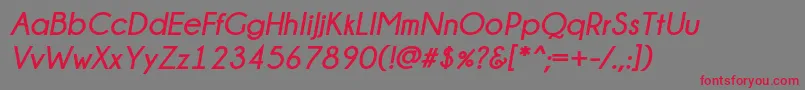 Champagne  Limousines Bold Italic-Schriftart – Rote Schriften auf grauem Hintergrund