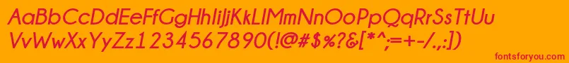 Champagne  Limousines Bold Italic Font – Red Fonts on Orange Background