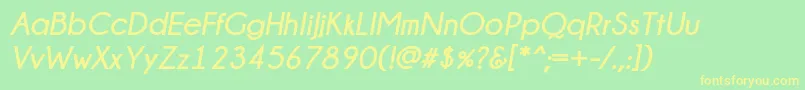 Champagne  Limousines Bold Italic Font – Yellow Fonts on Green Background