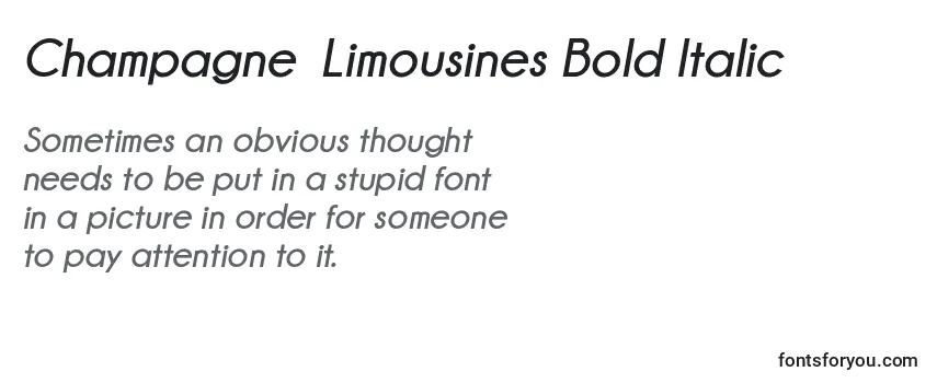 Champagne  Limousines Bold Italic Font