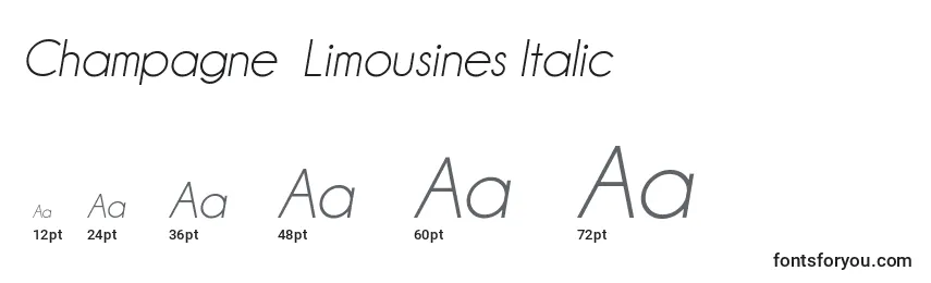Champagne  Limousines Italic Font Sizes