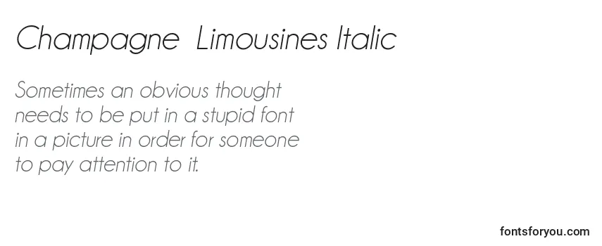 Champagne  Limousines Italic Font