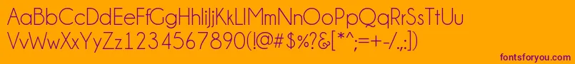 Champagne  Limousines Font – Purple Fonts on Orange Background