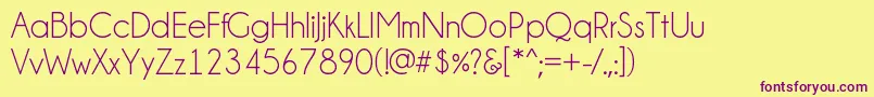 Champagne  Limousines Font – Purple Fonts on Yellow Background