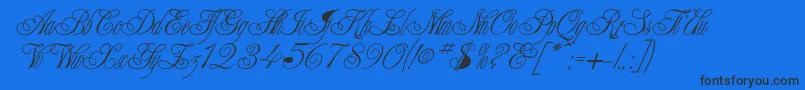 CHAMPGNE-Schriftart – Schwarze Schriften auf blauem Hintergrund