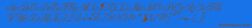 CHAMPGNE Font – Brown Fonts on Blue Background