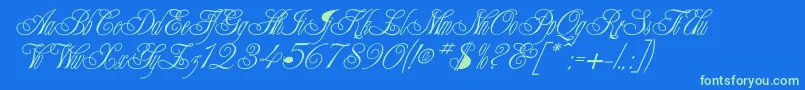 CHAMPGNE Font – Green Fonts on Blue Background