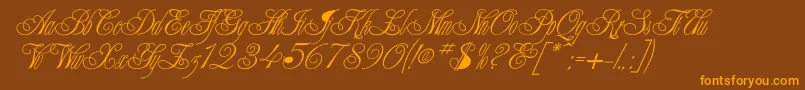 CHAMPGNE-Schriftart – Orangefarbene Schriften auf braunem Hintergrund