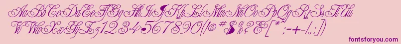 CHAMPGNE-Schriftart – Violette Schriften auf rosa Hintergrund