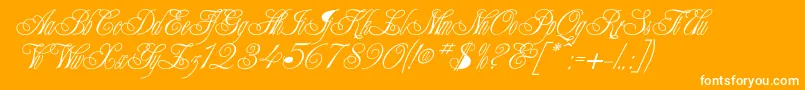 CHAMPGNE-Schriftart – Weiße Schriften auf orangefarbenem Hintergrund