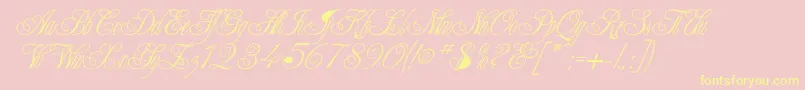 CHAMPGNE-Schriftart – Gelbe Schriften auf rosa Hintergrund