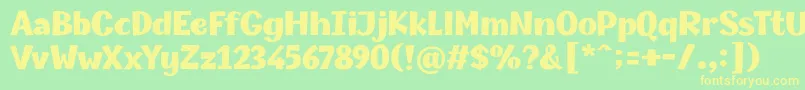 Champigna Black Font – Yellow Fonts on Green Background