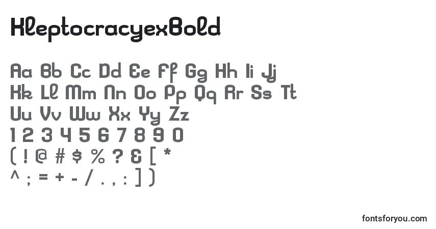KleptocracyexBold font – alphabet, numbers, special characters