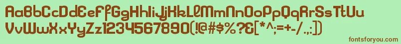 KleptocracyexBold-Schriftart – Braune Schriften auf grünem Hintergrund