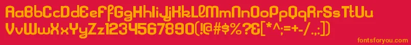 Fonte KleptocracyexBold – fontes laranjas em um fundo vermelho
