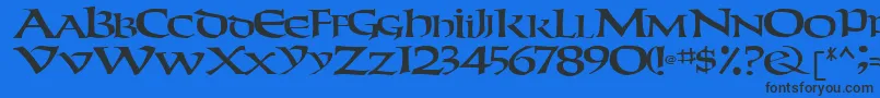 Czcionka WeekenderRegular – czarne czcionki na niebieskim tle