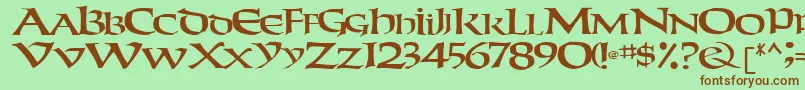 WeekenderRegular Font – Brown Fonts on Green Background