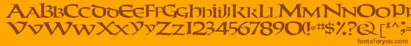 フォントWeekenderRegular – オレンジの背景に茶色のフォント