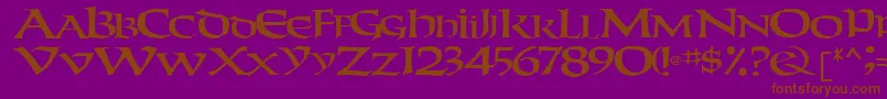 WeekenderRegular Font – Brown Fonts on Purple Background