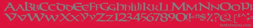 WeekenderRegular Font – Gray Fonts on Red Background