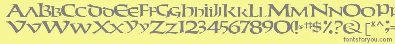 WeekenderRegular Font – Gray Fonts on Yellow Background