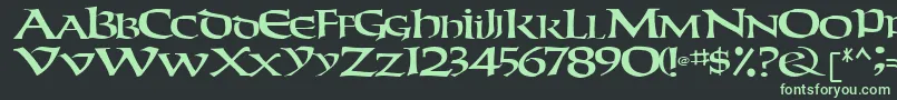 WeekenderRegular Font – Green Fonts on Black Background