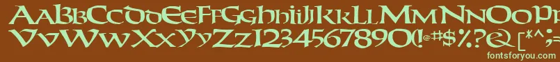 WeekenderRegular Font – Green Fonts on Brown Background