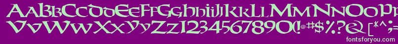 WeekenderRegular Font – Green Fonts on Purple Background