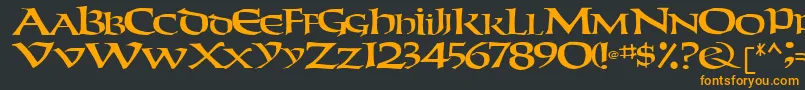 フォントWeekenderRegular – 黒い背景にオレンジの文字