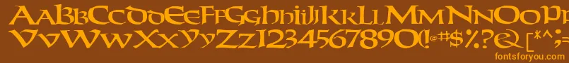 WeekenderRegular Font – Orange Fonts on Brown Background