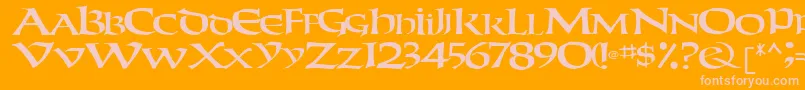 WeekenderRegular Font – Pink Fonts on Orange Background