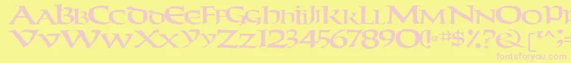 WeekenderRegular Font – Pink Fonts on Yellow Background