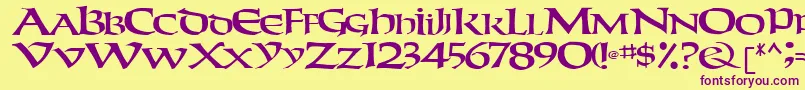 WeekenderRegular Font – Purple Fonts on Yellow Background