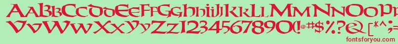 WeekenderRegular Font – Red Fonts on Green Background